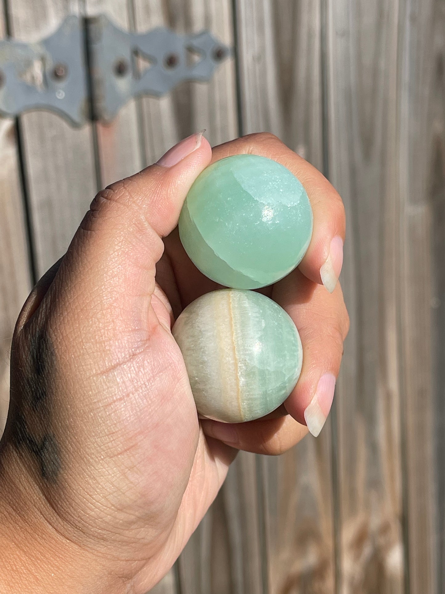 Pistachio Calcite Spheres