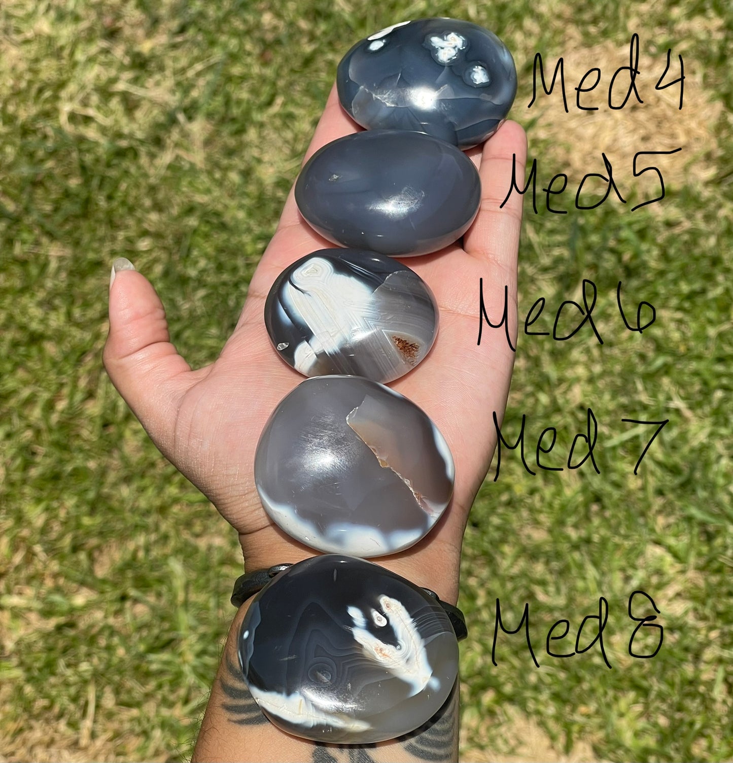 Orca Agate Palm Stones