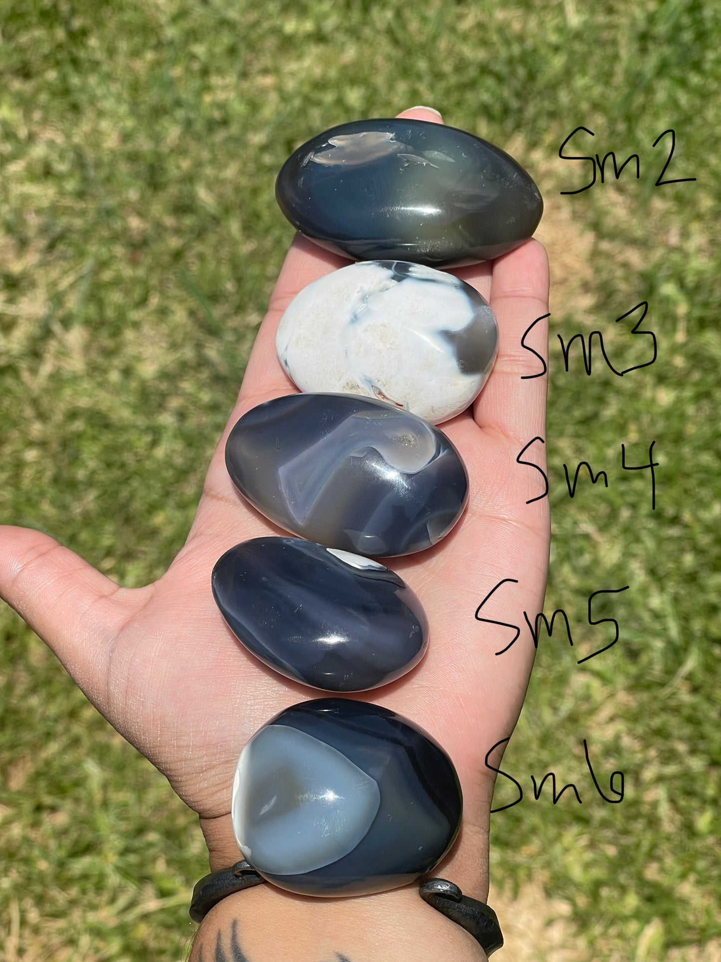 Orca Agate Palm Stones