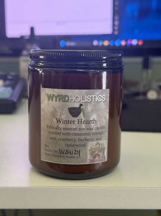 Winter Hearth Hand Poured Soy Wax Candle