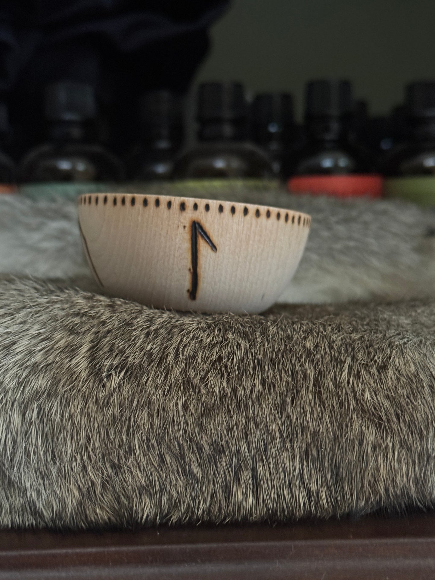 Healing Hand Burned Mini Wooden Altar Bowl