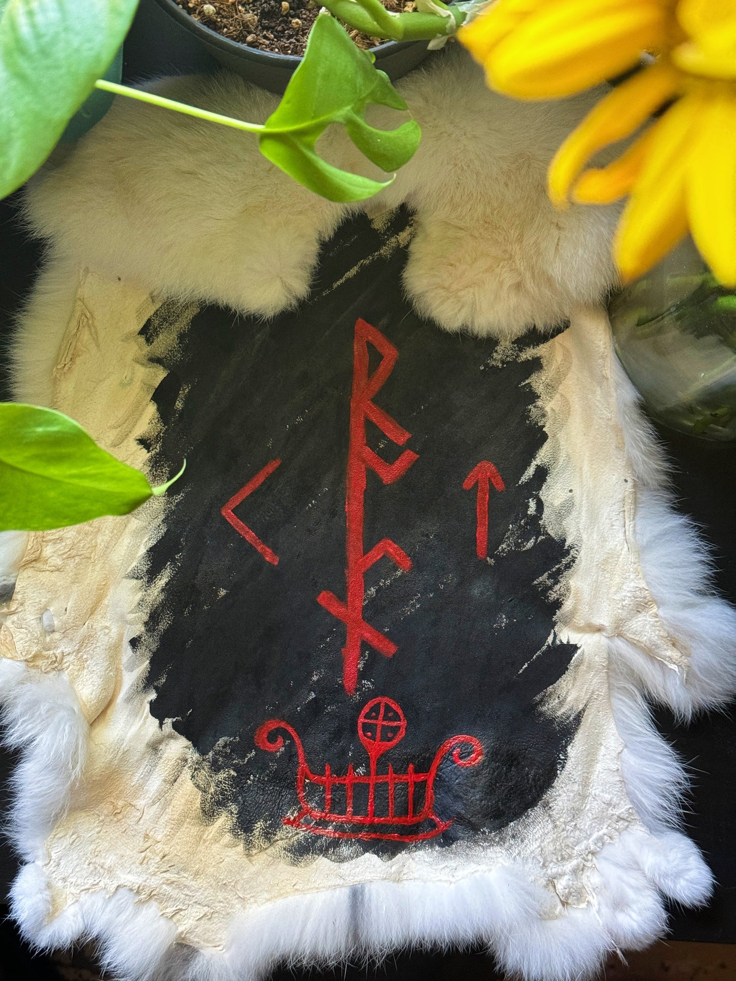 The Journey Hand Painted Rabbit Pelt