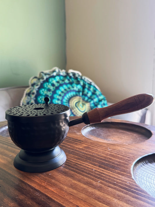 Cauldron Burner w/ Wooden Handle