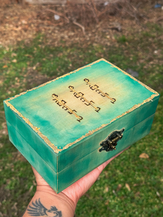 Prosperity Hand Made Hand Burned Box