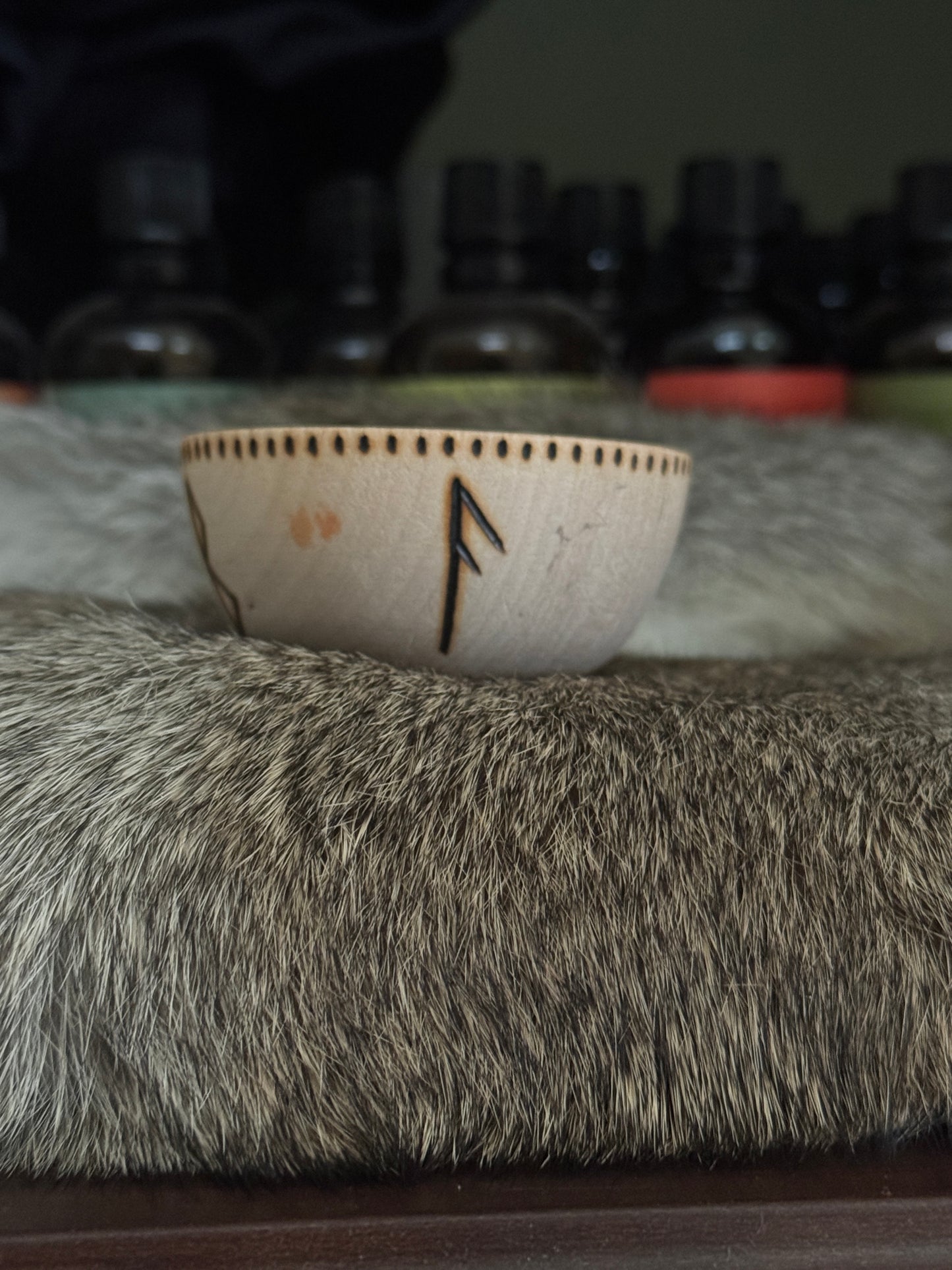 Healing Hand Burned Mini Wooden Altar Bowl