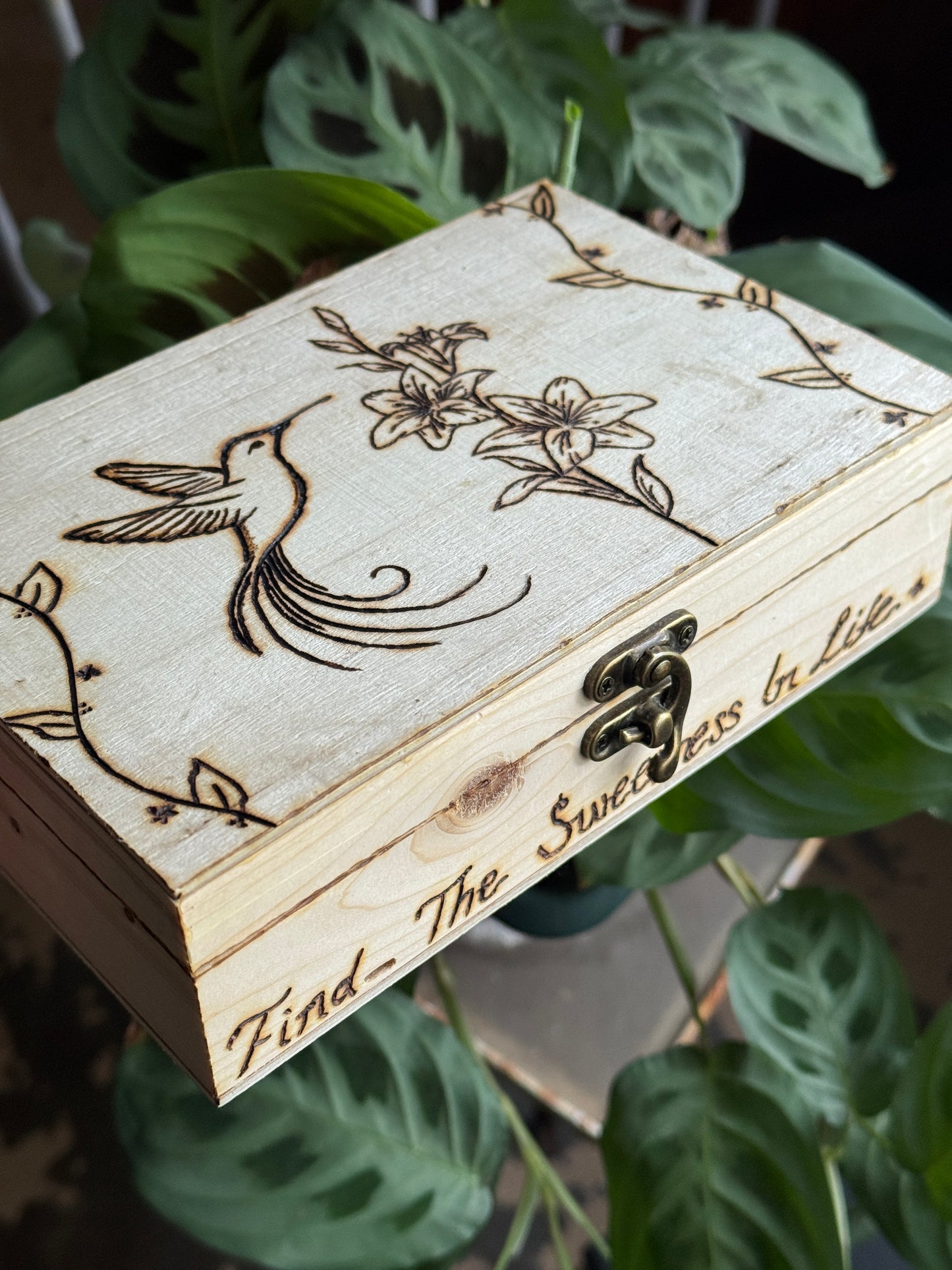 Find The Sweetness In Life Hand Made Hand Burned Box