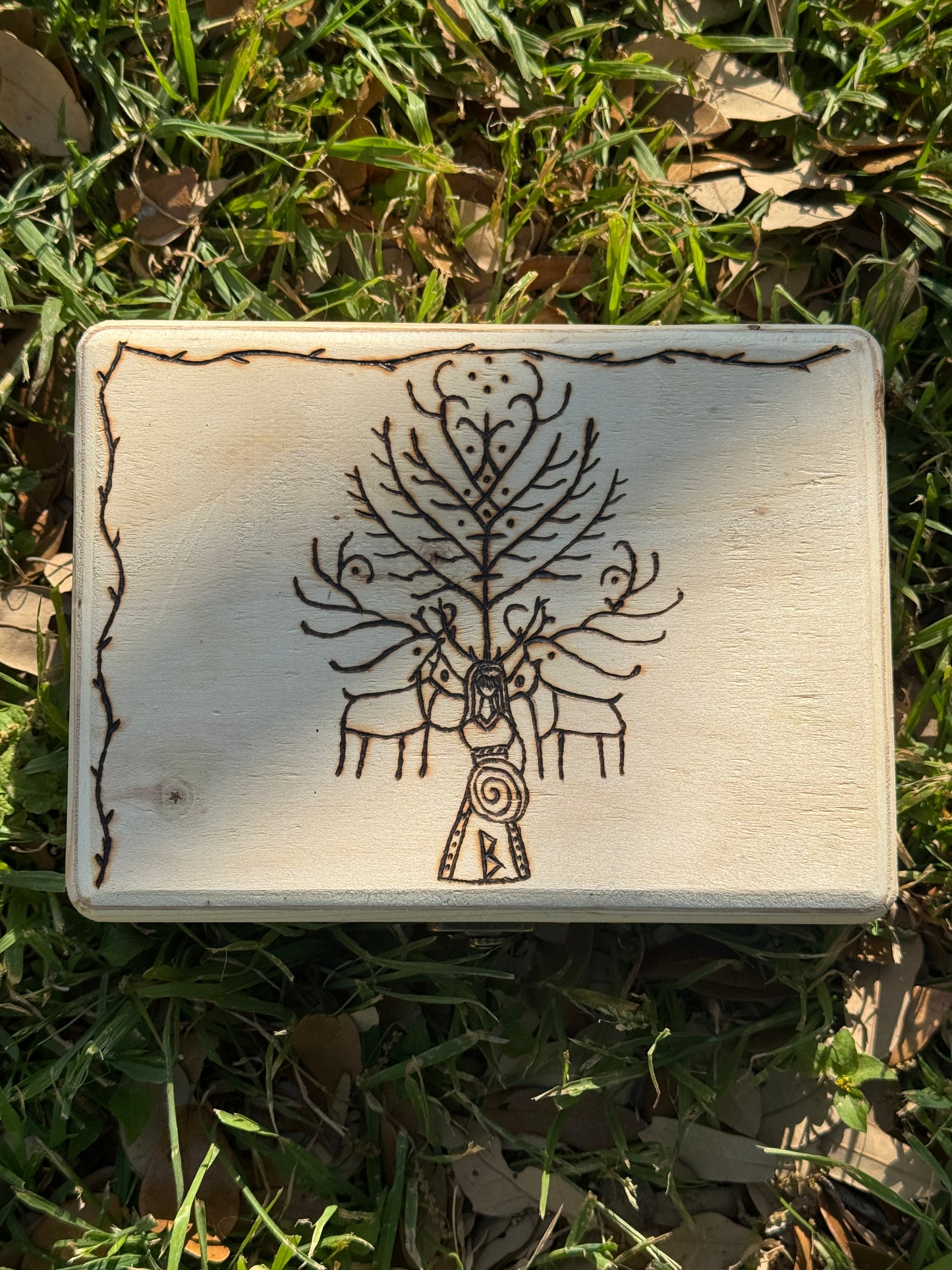 The Healing Woman Hand Made Hand Burned Box
