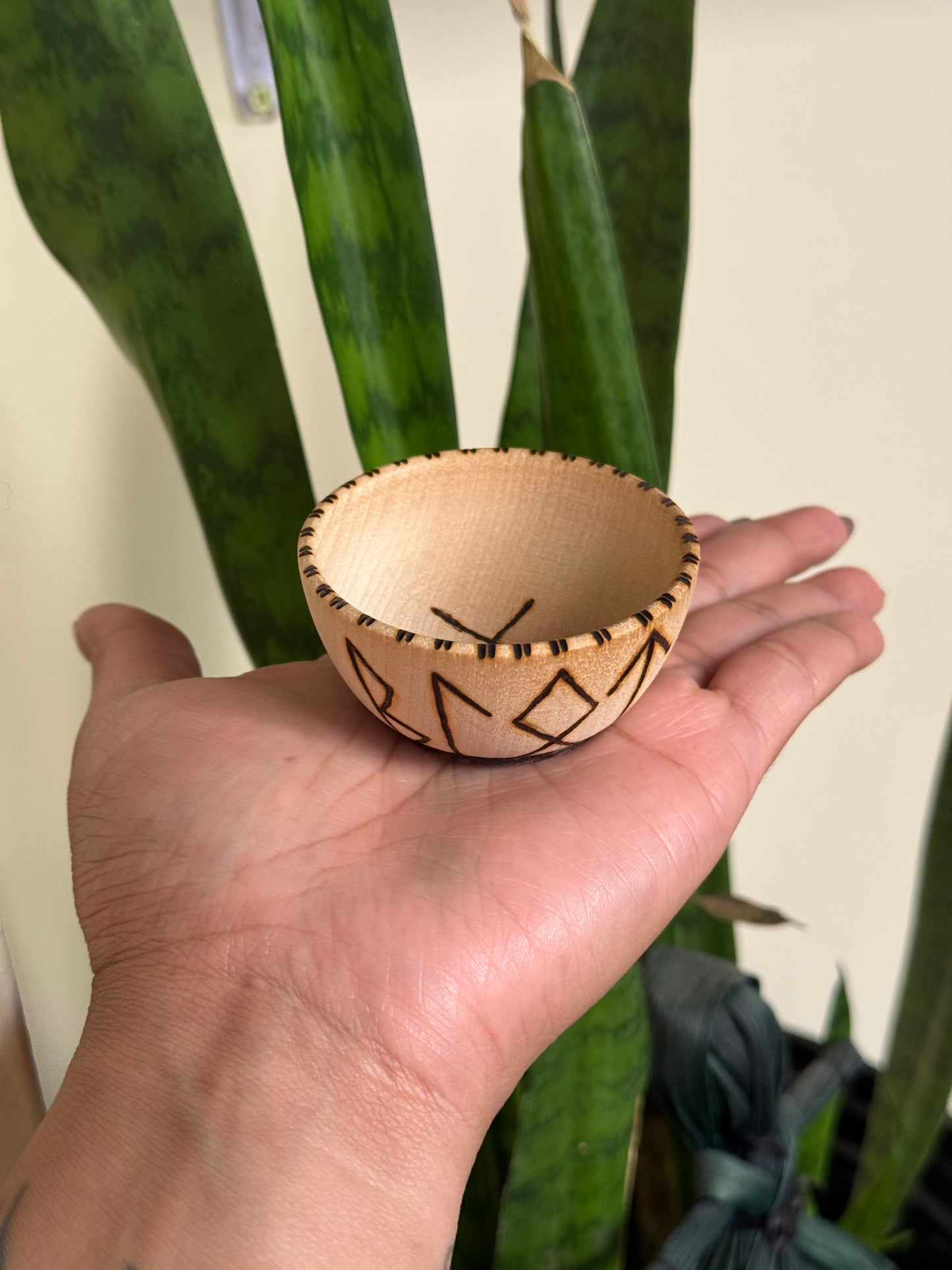 Blot Hand Burned Mini Wooden Altar Bowl