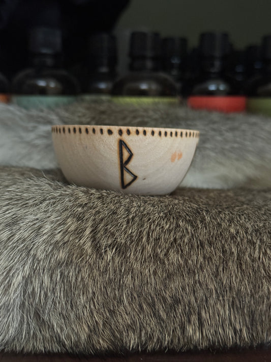 Healing Hand Burned Mini Wooden Altar Bowl