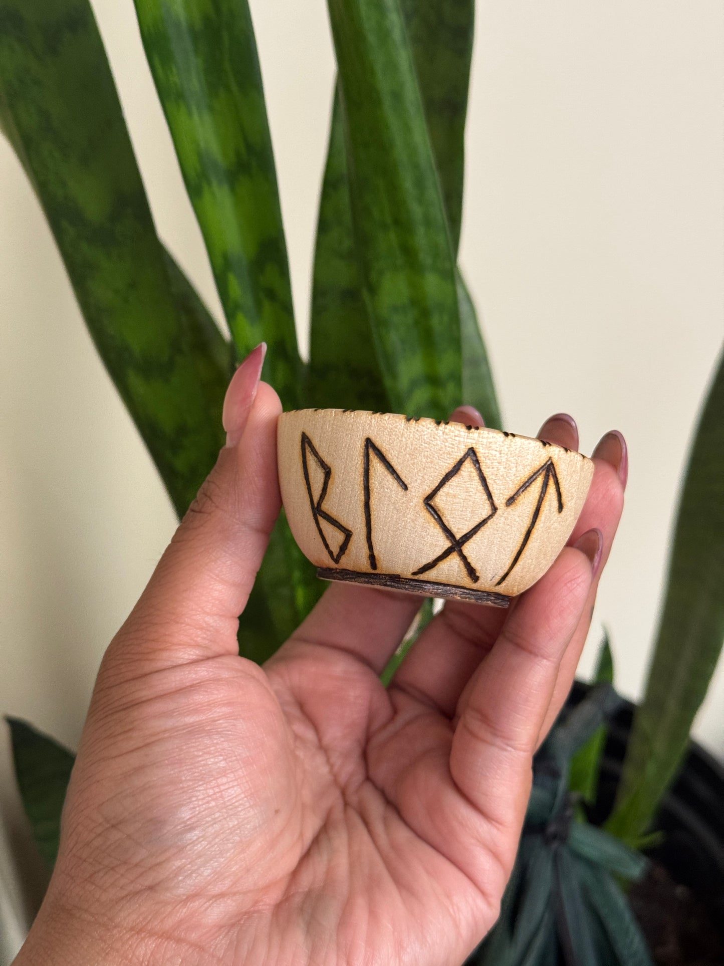 Blot Hand Burned Mini Wooden Altar Bowl