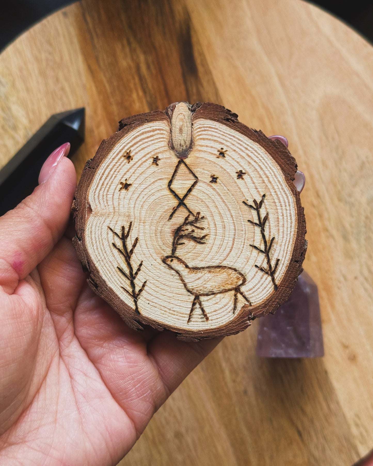 Hand Burned Pine Altar Tiles