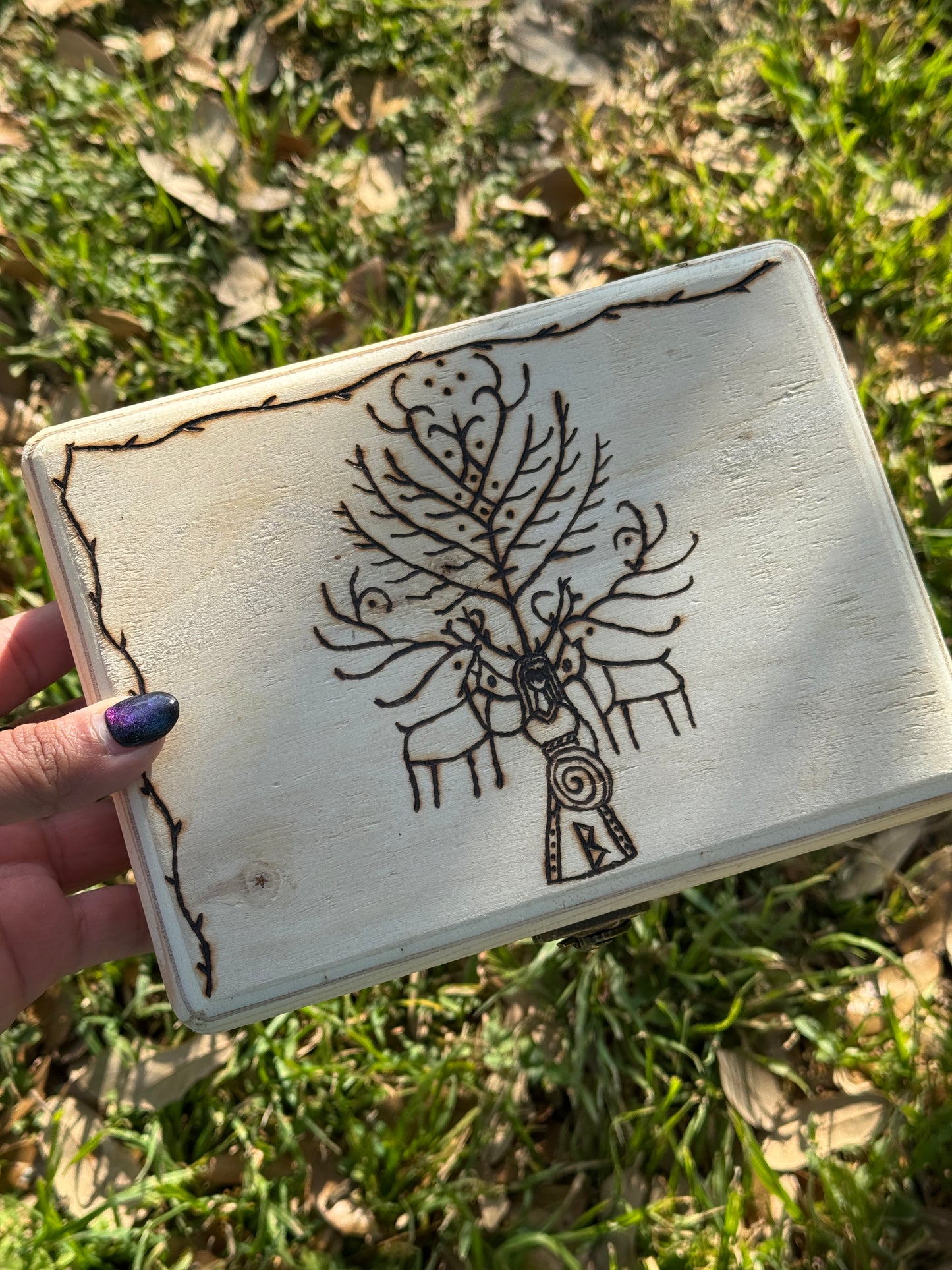 The Healing Woman Hand Made Hand Burned Box