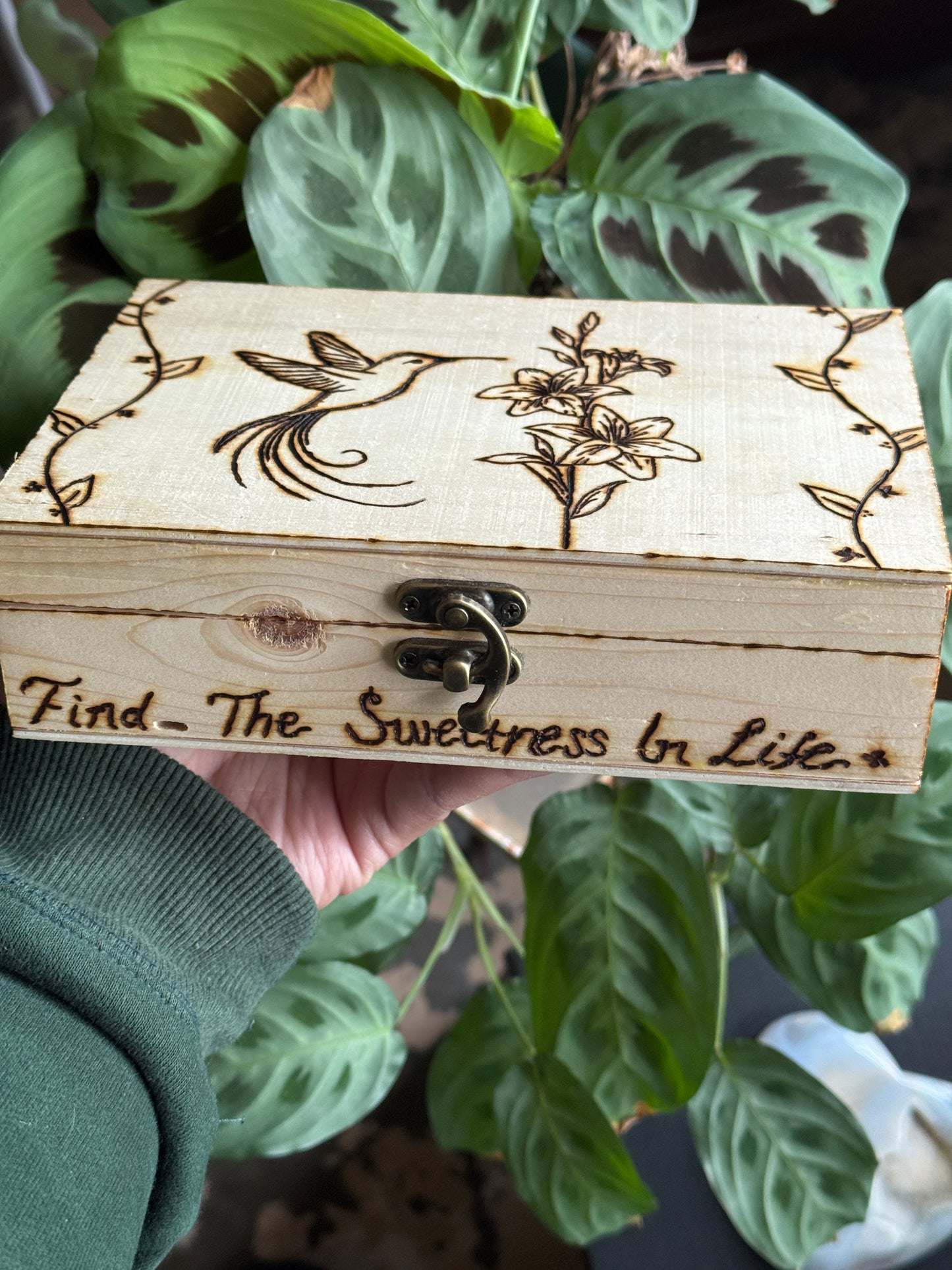 Find The Sweetness In Life Hand Made Hand Burned Box