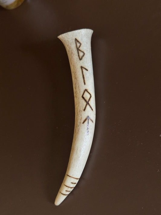 Blot Antler Talisman // Hand Burned