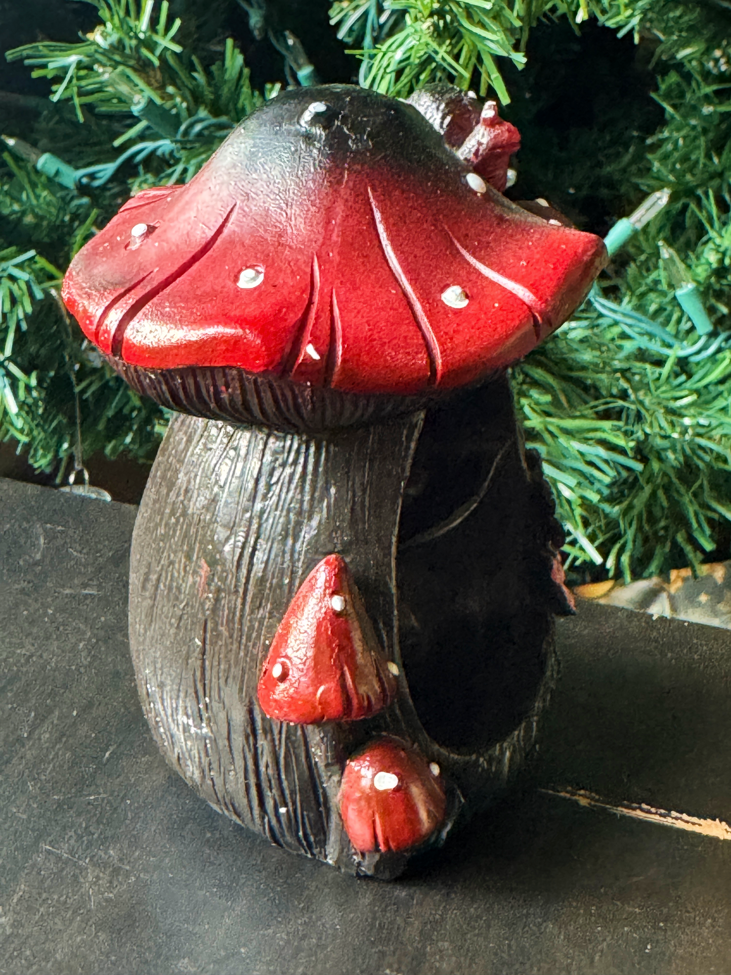 Red Cap Mushroom & Snail Backflow Incense Burner