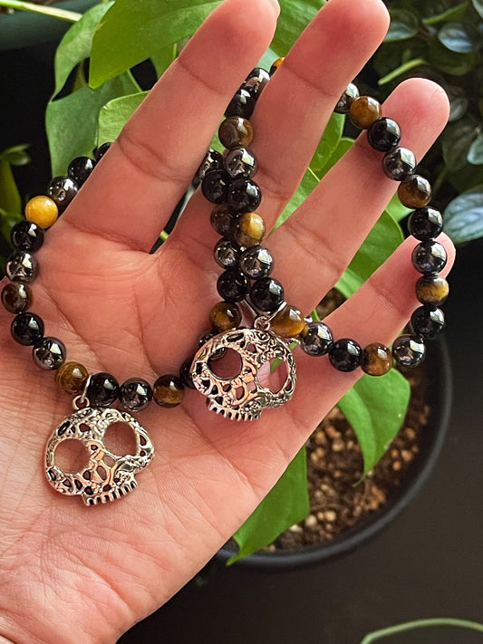 Empaths Trio Bracelet with Skull Charm