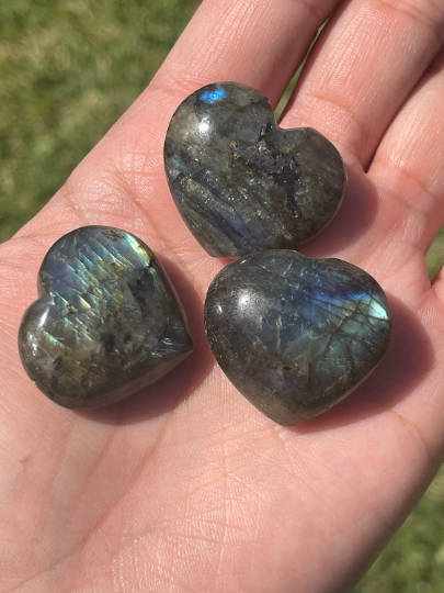 Mini Labradorite Hearts