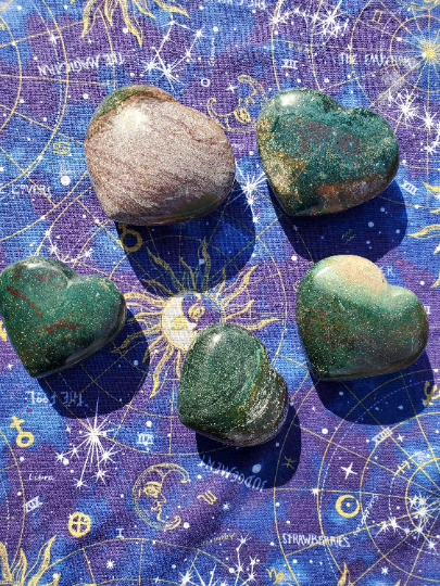 Ocean Jasper Heart Medium and Large