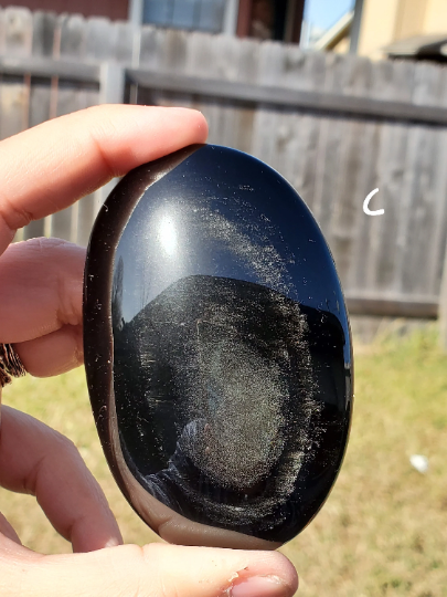 Silver Sheen Obsidian Palm Stones