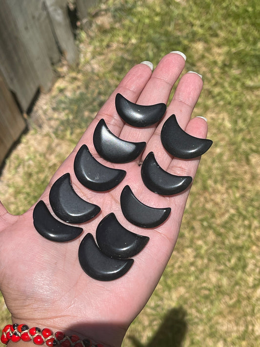 Obsidian Crescent Moons