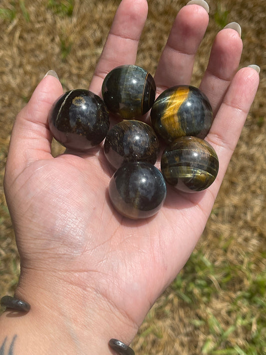 Blue Tigers Eye Spheres