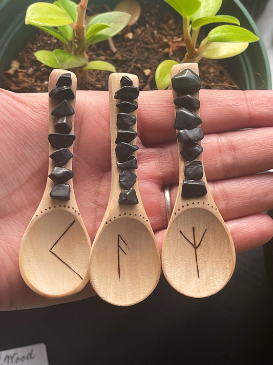 Tourmaline Rune Tea Spoons