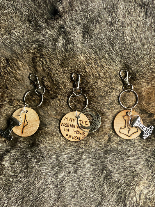 Safe Travels Maple Keychains